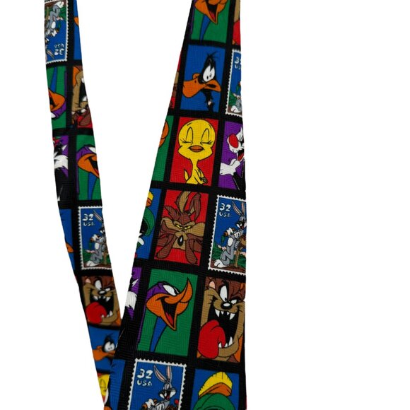 Vintage 90s Looney Tunes Men's Tie USPS Stamp Collection Warner Bros Cartoon USA - Picture 3 of 14
